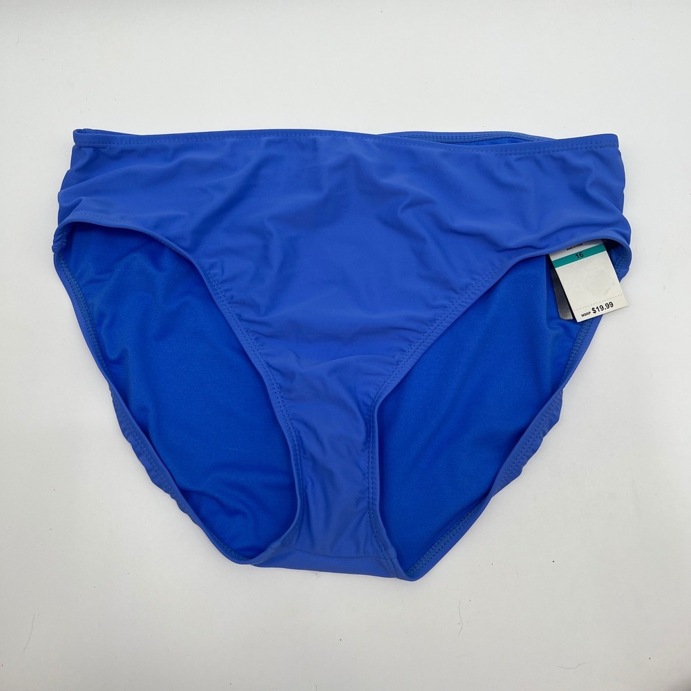 Island Escape Womens Blue High Waist Bikini Swim Bottoms N760029 Size 16 NWT